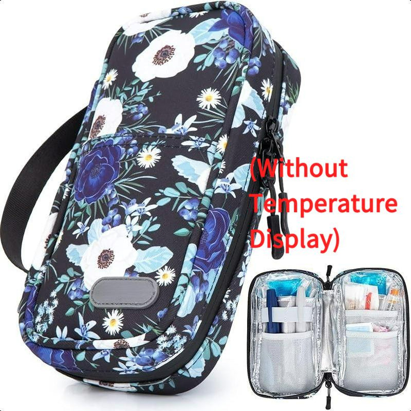 Insulin Cooler Travel Case with Temperature Display, Refrigerated Cooler Travel Case Diabetic Travel Case