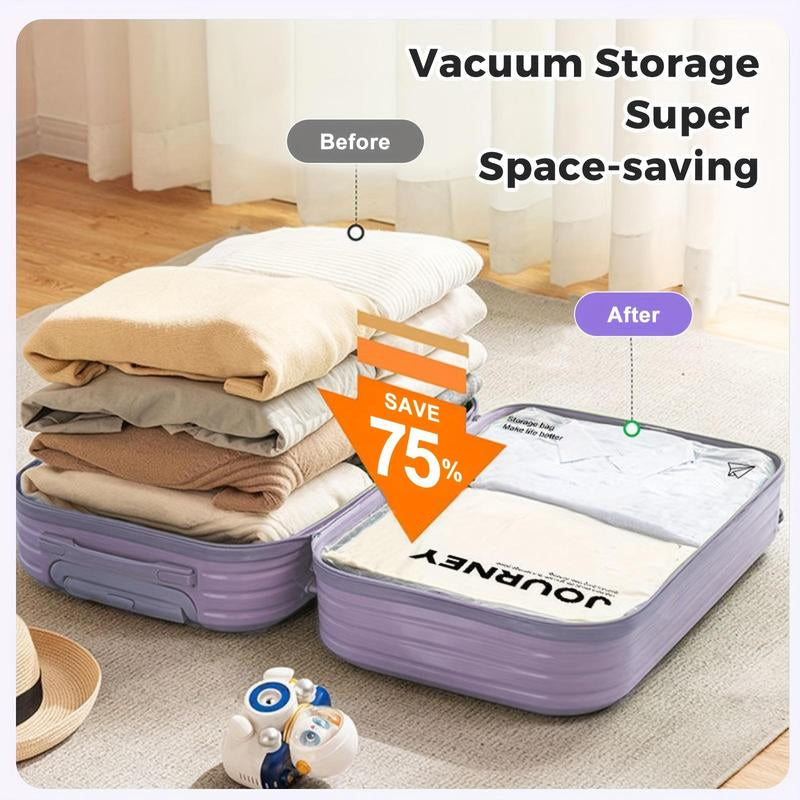 Travel Compression Bag, 6 Counts/Set Transparent Travel Compression Bag, Clothes Storage Bag, Travel Packing Cubes, Clothes Organizer, Home Organizer for Travel, Travel Essentials