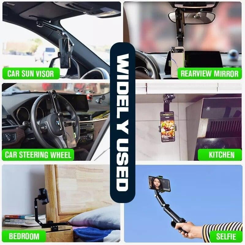 New 1080 Multi Function Sun Visor Universal 360 Degree Rotating Phone Holder Suitable for Any Scene Car Holder , Rotatable and Retractable