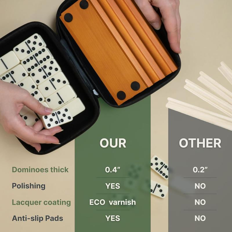 Double Six Domino Sets with 4 Domino Holders