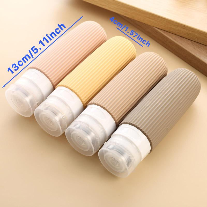 Summer Travel Bottle Set for Small Travel Toiletries, 4 Counts Leak Proof Travel Skincare Containers Bottles, Silicone