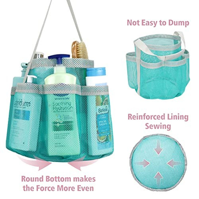 Mesh Shower Caddy Portablearge Capacity Shower Bag Basket L 1 Pack Mint Green