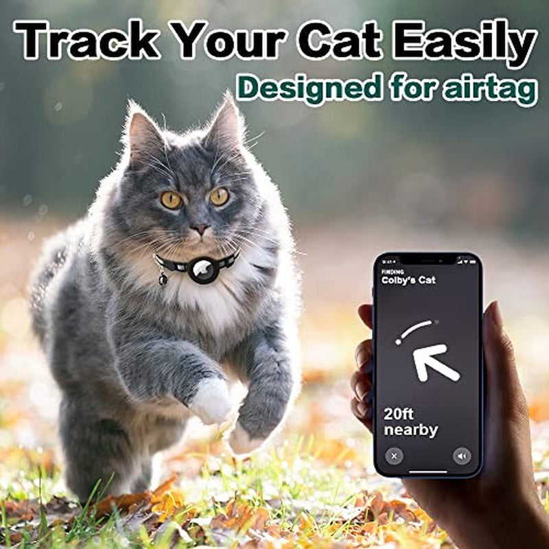 Airtag Cat Collar Breakaway, Reflective for Apple Air Tag