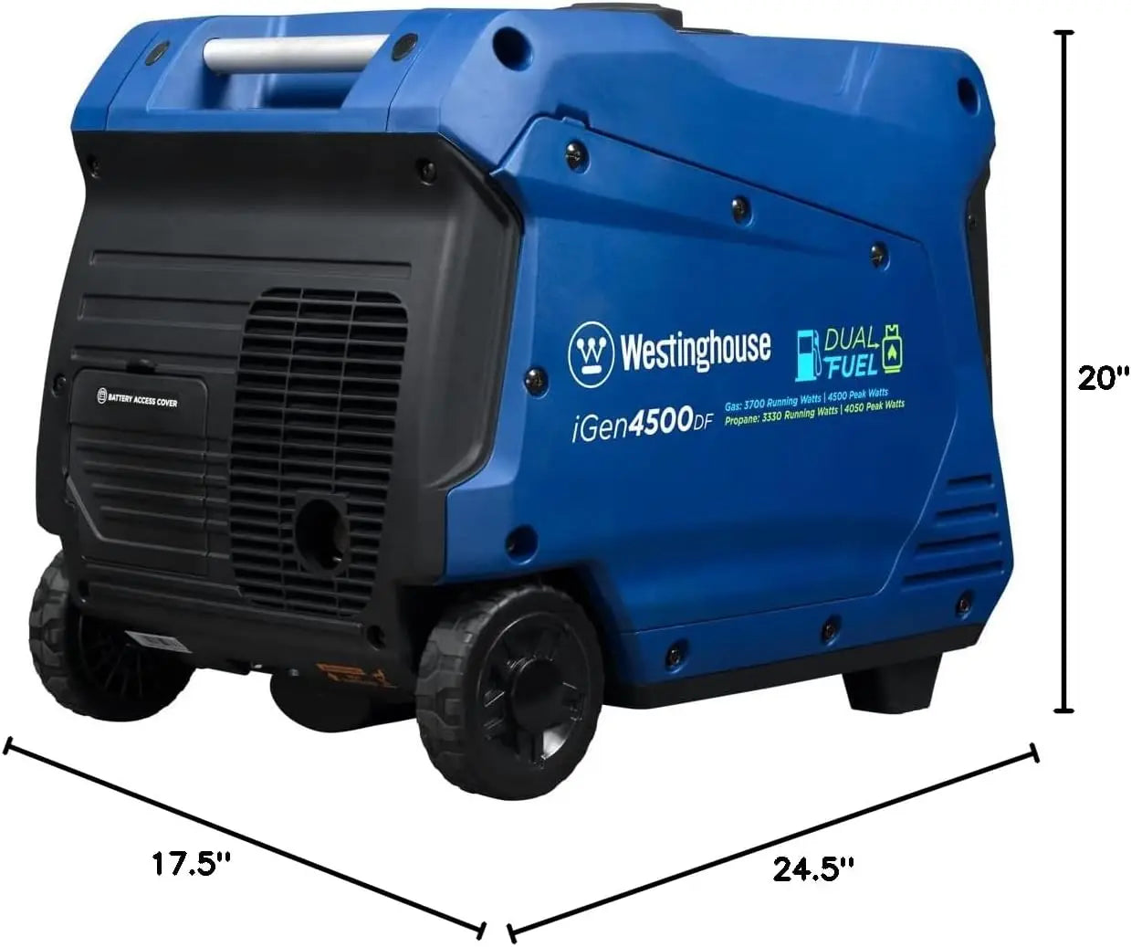 5000 Peak Watt Super Quiet Dual Fuel Portable Inverter Generator,Remote Electric Start,Gas & Propane Powered,Rv Ready 30A Outlet