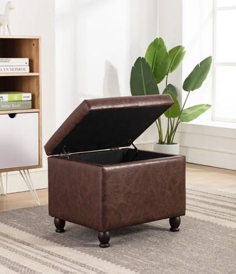 Rectangle Storage Ottoman with Hinged Lid