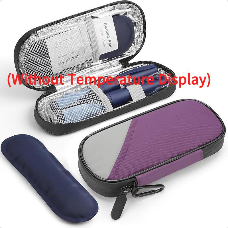 Insulin Cooler Travel Case with Temperature Display, Refrigerated Cooler Travel Case Diabetic Travel Case