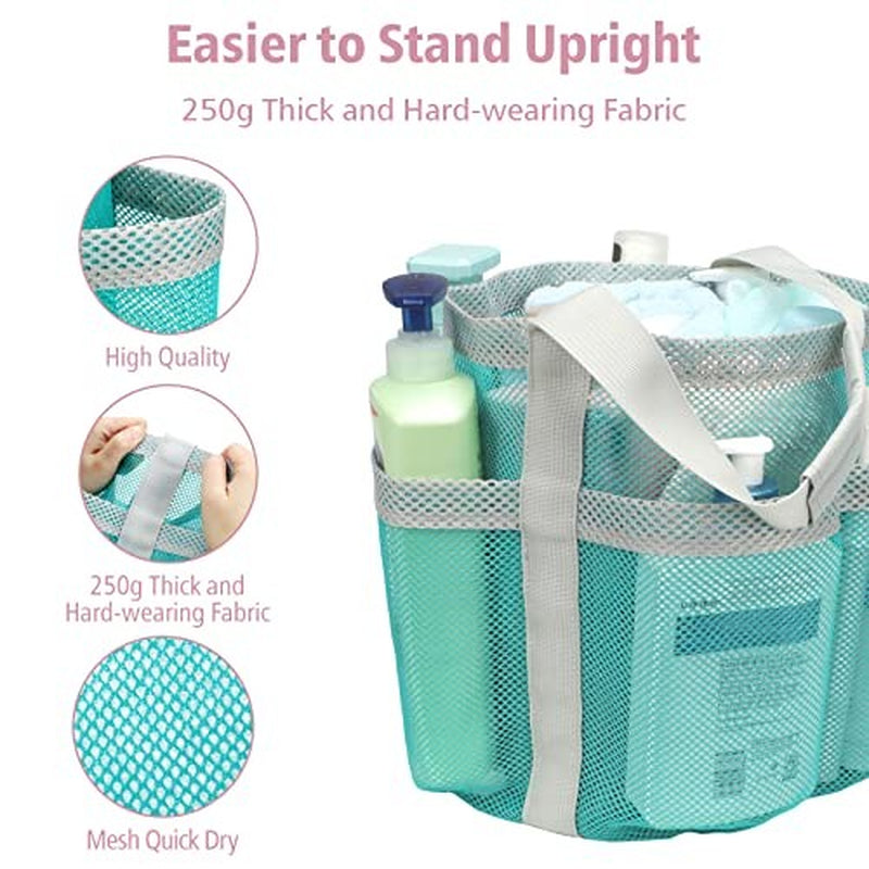 Mesh Shower Caddy Portablearge Capacity Shower Bag Basket L 1 Pack Mint Green