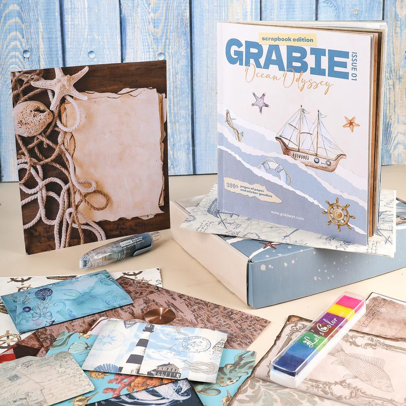Grabie 200 Pages Ocean Odyssey Collage Activity Book