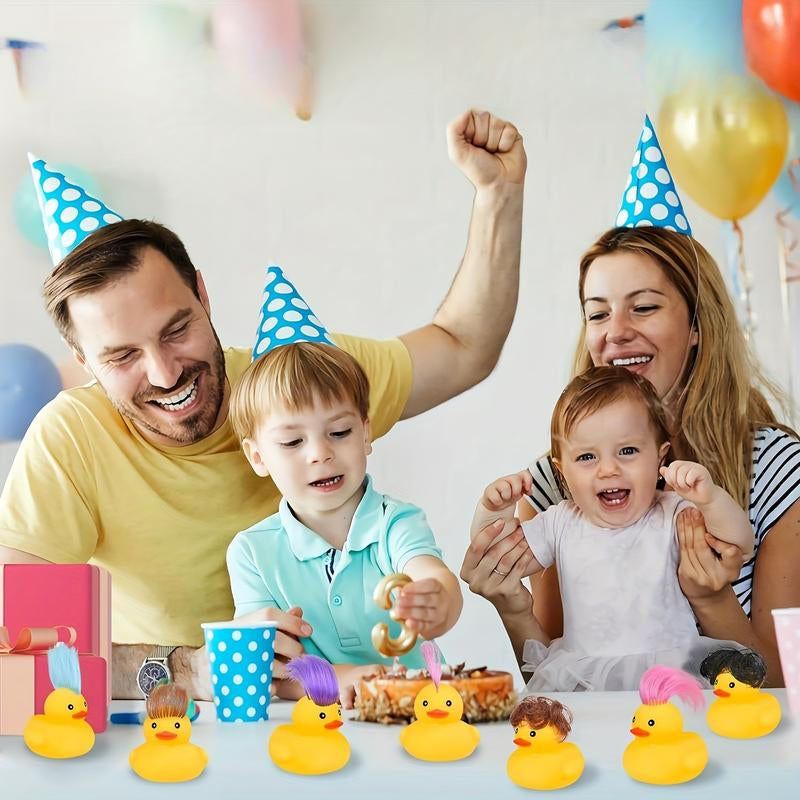 30Pcs Wig Rubber Duck Bath Toys Cute and Funny , Toys for Shower ,Birthday ,Summer Pool, Holiday, Cruise Ducks , Party Ducks