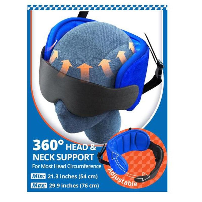Travel Neck Pillow, Eyemask for Airplanes, Breathable Pillow, Airplane Pillow for Long Flight, Airplane Head Strap with Eye Mask