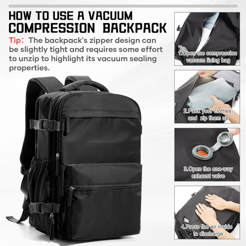 Kibachev Vacuum Travel Backpack,Carry on Backpack,Personal Item, Stylish Daypacks