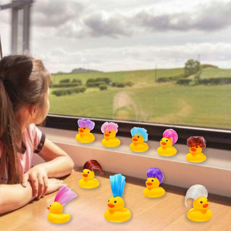 30Pcs Wig Rubber Duck Bath Toys Cute and Funny , Toys for Shower ,Birthday ,Summer Pool, Holiday, Cruise Ducks , Party Ducks