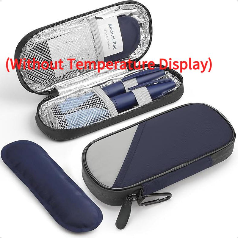 Insulin Cooler Travel Case with Temperature Display, Refrigerated Cooler Travel Case Diabetic Travel Case