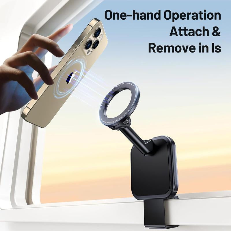 Travel Accessories Airplane Phone Holder for Magsafe, Travel Essentials Phone Mount with Multi-Angle Rotation, Travel Must Haves for Flying Smartphone Stand Cellphone Lisen Phonemount