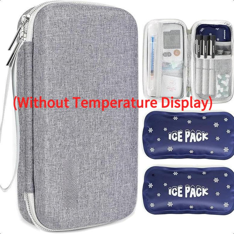 Insulin Cooler Travel Case with Temperature Display, Refrigerated Cooler Travel Case Diabetic Travel Case