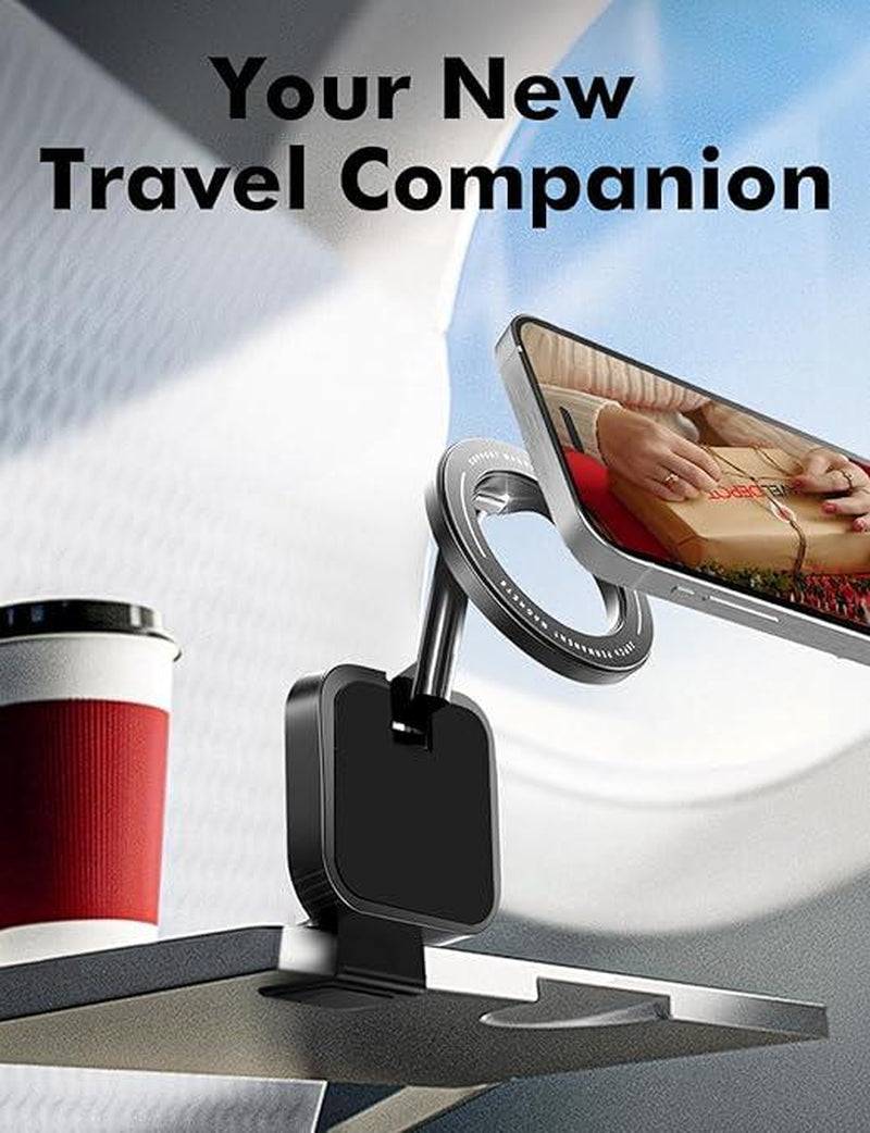 Travel Depot Magnetic Phone Holder Handsfree, Airport or Plane Magnetic Phone Mount for Travel, Home Office