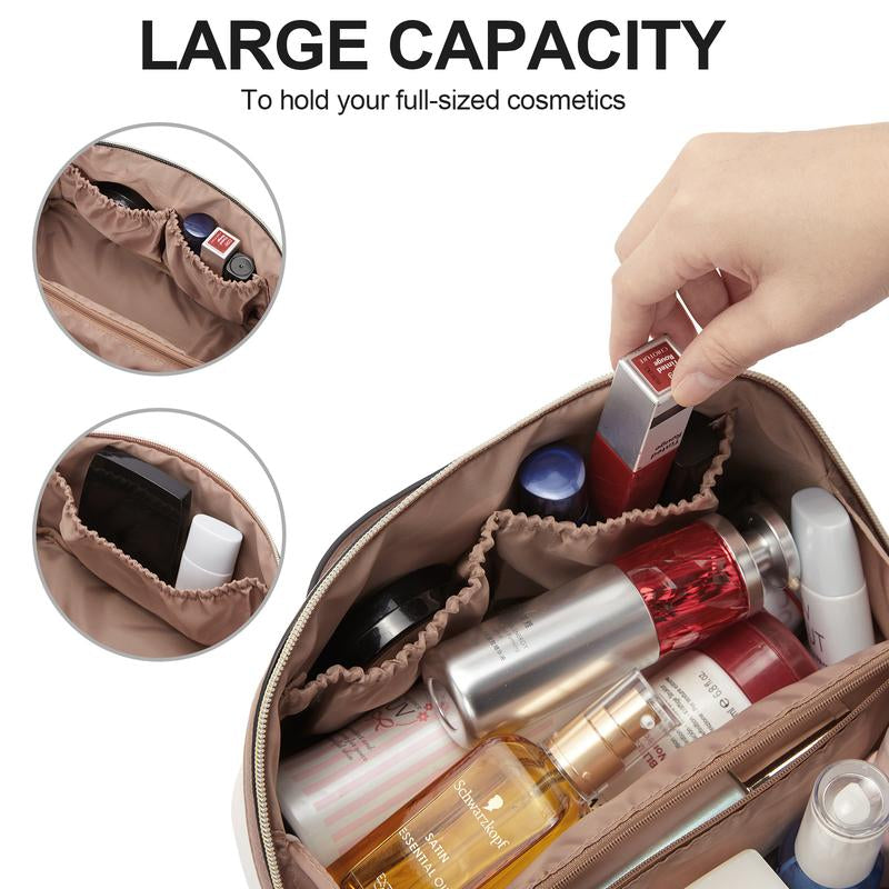 CLUCI Make up Bag Travel Cosmetic Bag Makeup Bag, Large Capacity PU Leather Waterproof Toiletry Bag