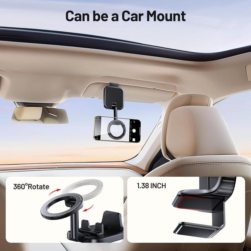 Travel Accessories Airplane Phone Holder for Magsafe, Travel Essentials Phone Mount with Multi-Angle Rotation, Travel Must Haves for Flying Smartphone Stand Cellphone Lisen Phonemount