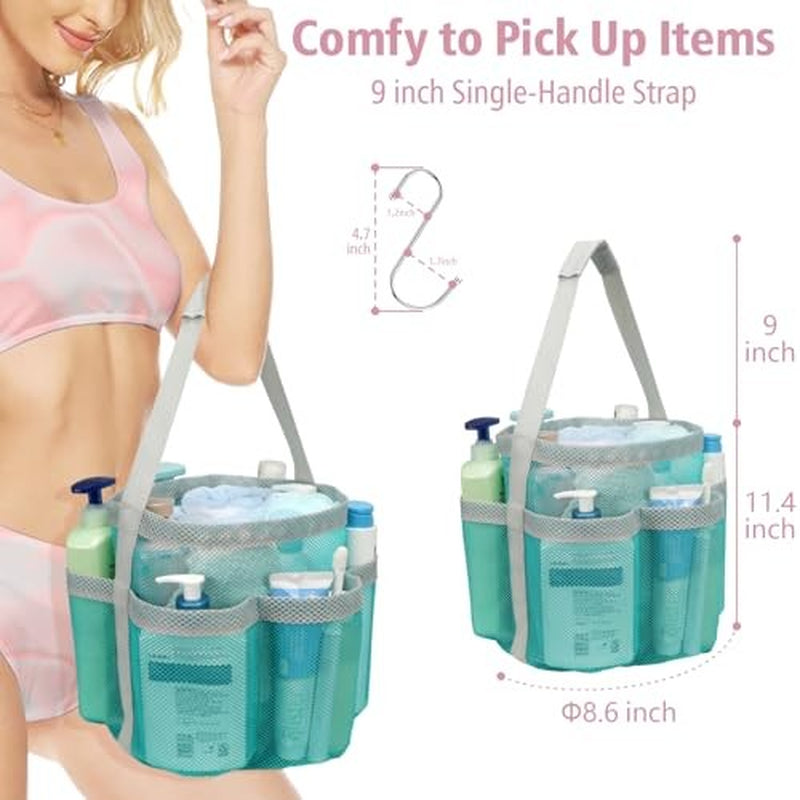 Mesh Shower Caddy Portablearge Capacity Shower Bag Basket L 1 Pack Mint Green
