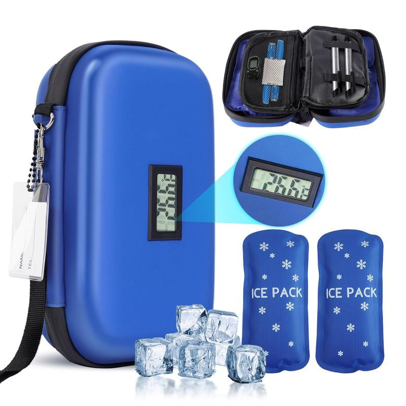 Insulin Cooler Travel Case with Temperature Display, Refrigerated Cooler Travel Case Diabetic Travel Case