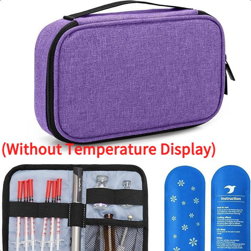 Insulin Cooler Travel Case with Temperature Display, Refrigerated Cooler Travel Case Diabetic Travel Case