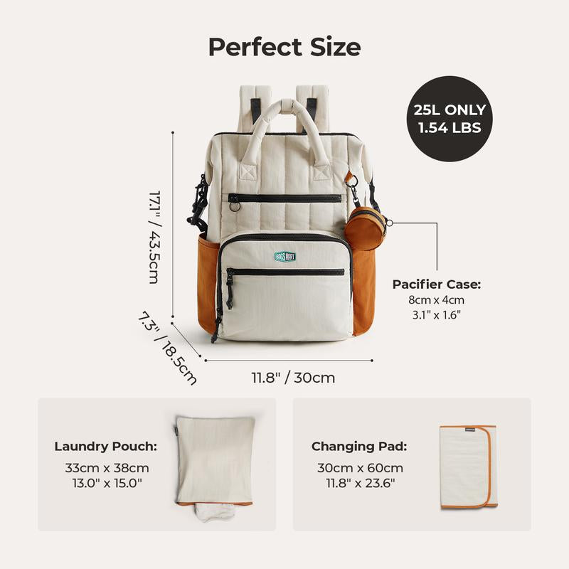 BAGSMART Walker 25L Featherlight Travel Diaper Backpack
