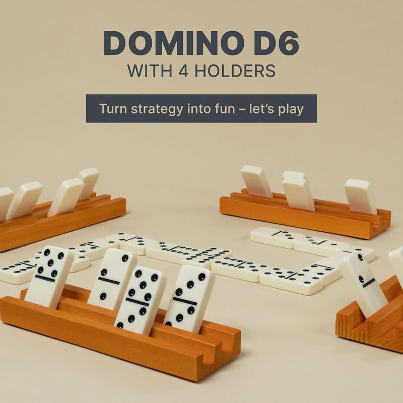 Double Six Domino Sets with 4 Domino Holders