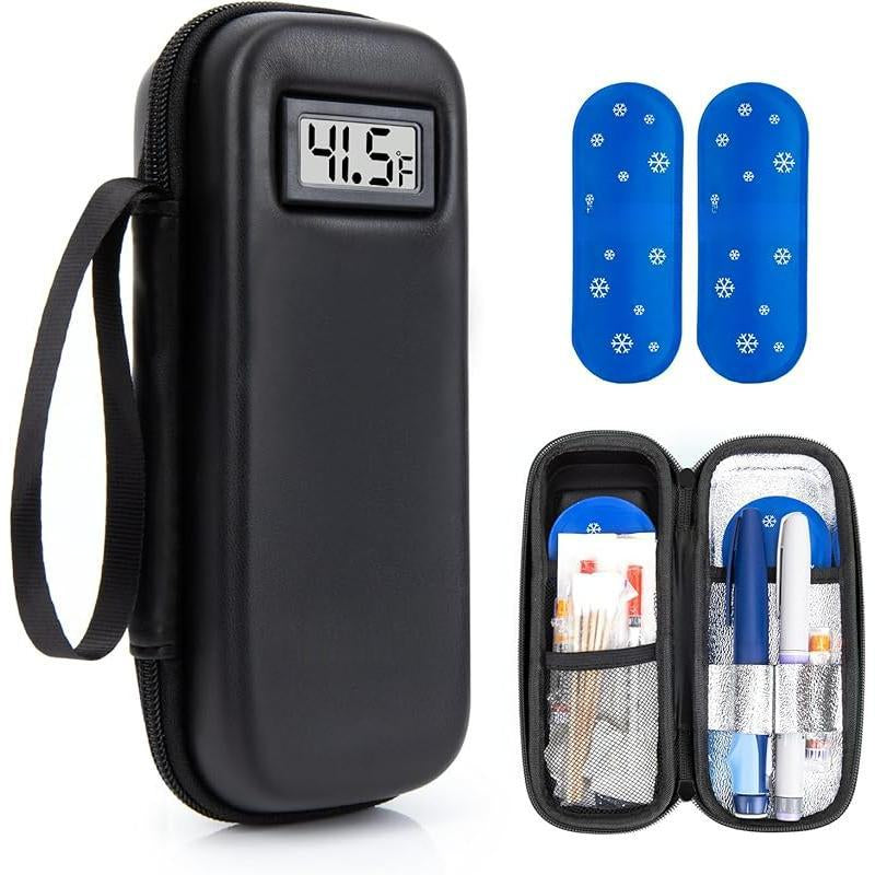 Insulin Cooler Travel Case with Temperature Display, Refrigerated Cooler Travel Case Diabetic Travel Case