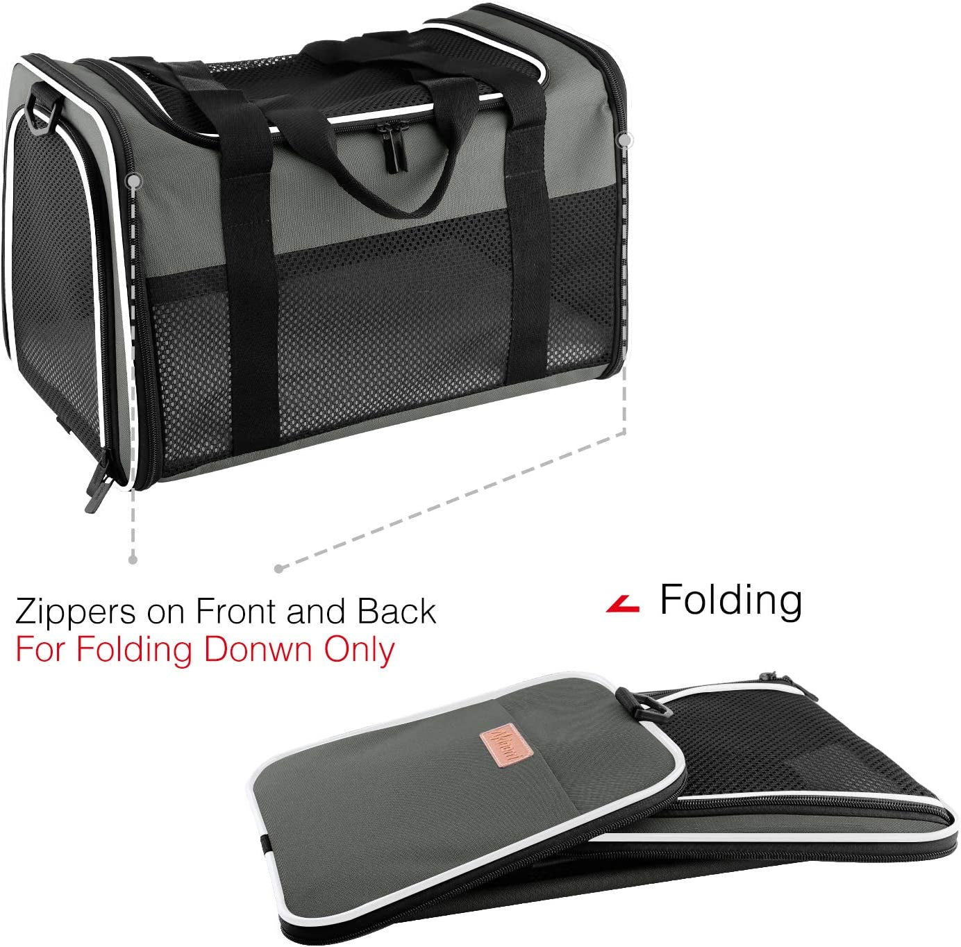 Portable Pet Carrier soft sided for up to 28 Lbs, Airline Approved