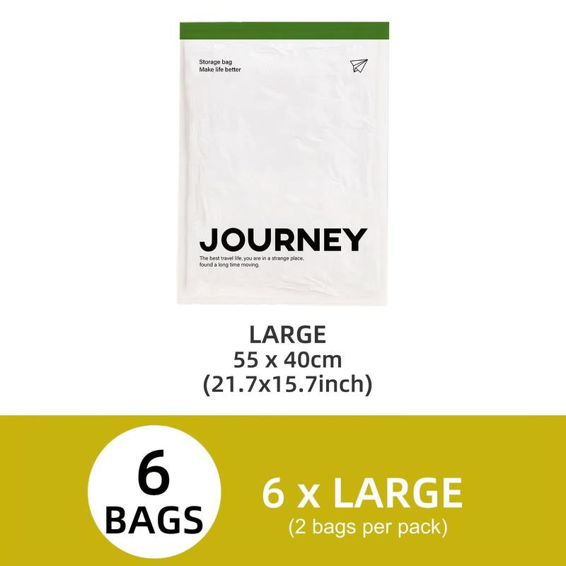 Travel Compression Bag, 6 Counts/Set Transparent Travel Compression Bag, Clothes Storage Bag, Travel Packing Cubes, Clothes Organizer, Home Organizer for Travel, Travel Essentials