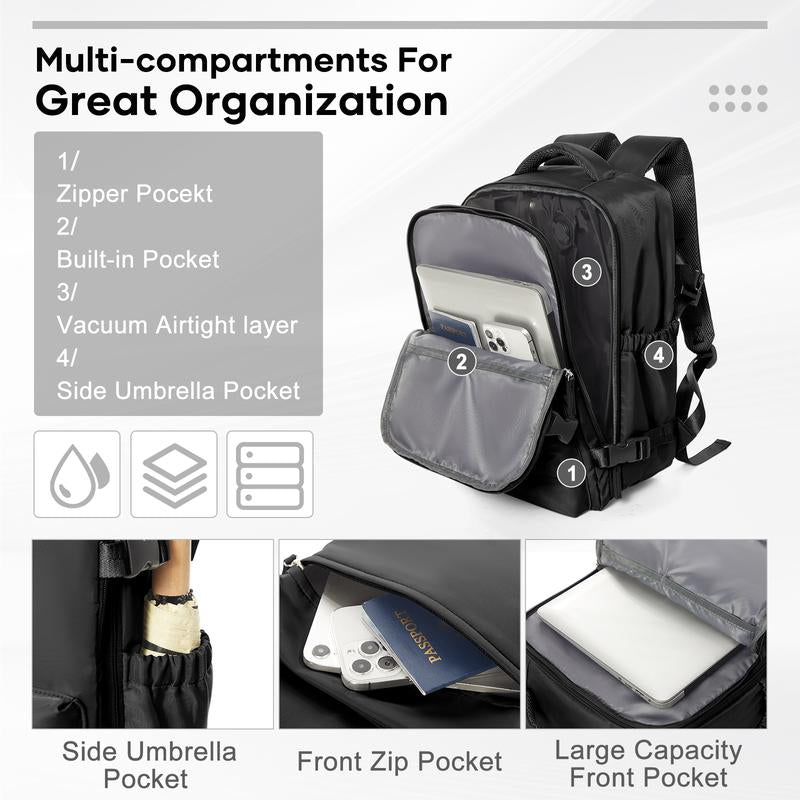 Kibachev Vacuum Travel Backpack,Carry on Backpack,Personal Item, Stylish Daypacks