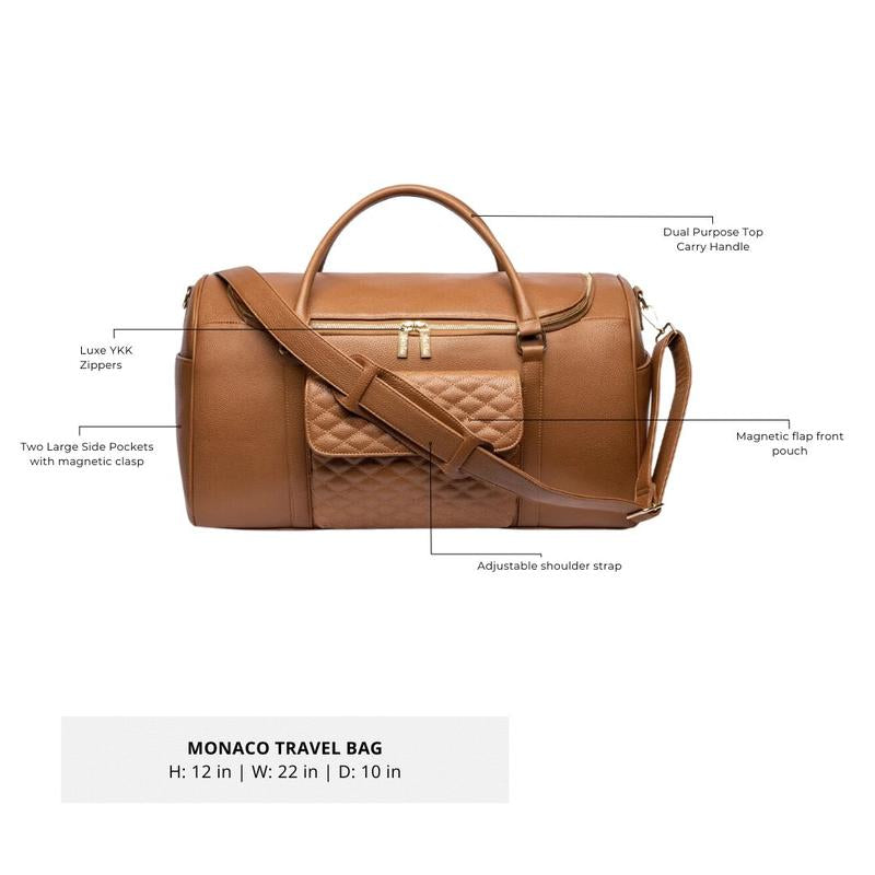 Monaco Travel Bag, Caramel Brown