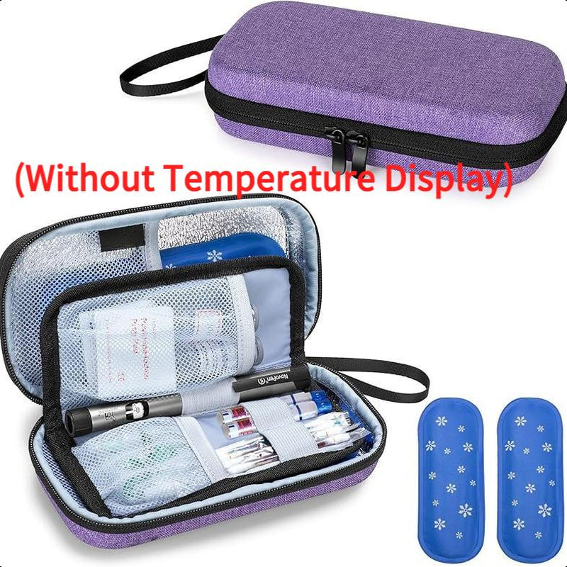 Insulin Cooler Travel Case with Temperature Display, Refrigerated Cooler Travel Case Diabetic Travel Case