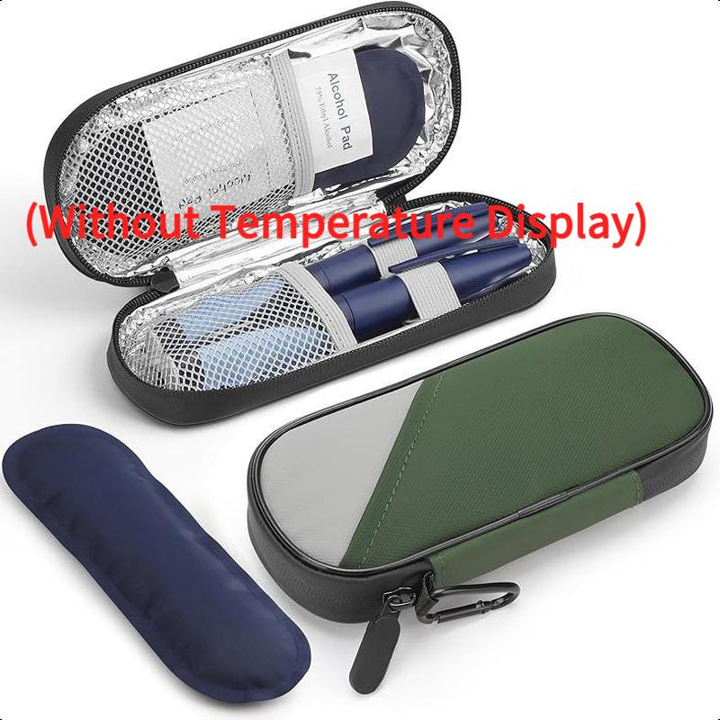Insulin Cooler Travel Case with Temperature Display, Refrigerated Cooler Travel Case Diabetic Travel Case