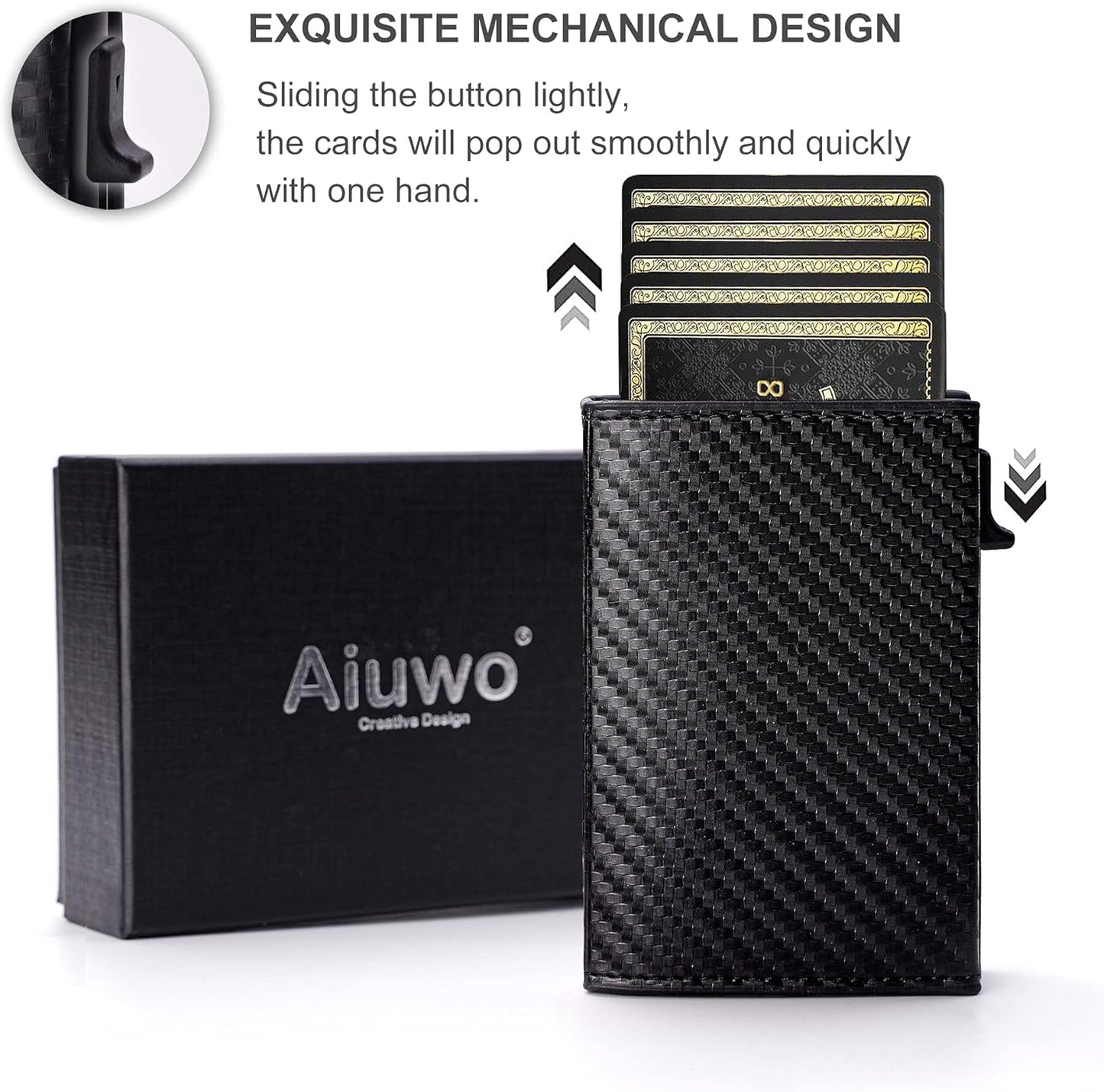 Air Tag Minimalist Men's Wallet, Card Holder, RFID Blocking Wallet (Airtag Carbon Fiber)