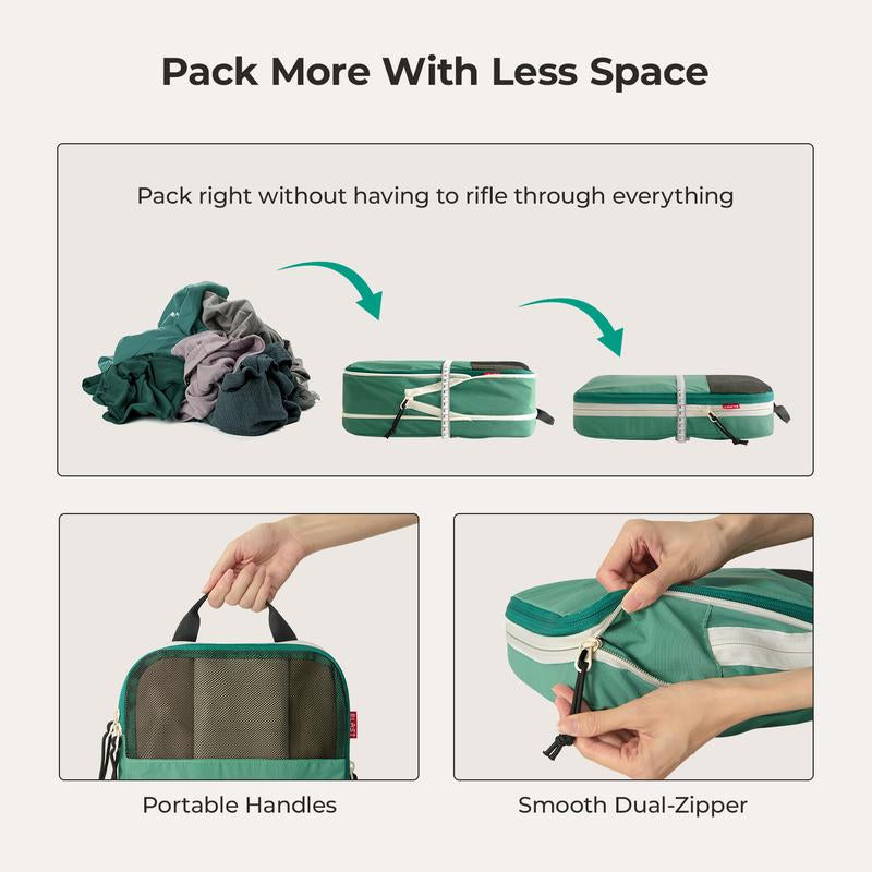 BAGSMART Blast 6PCS Compression Travel Packing Cubes, Organizer Set for Suitcases