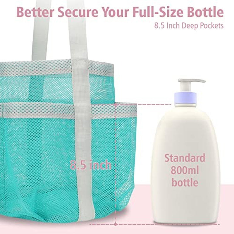 Mesh Shower Caddy Portablearge Capacity Shower Bag Basket L 1 Pack Mint Green