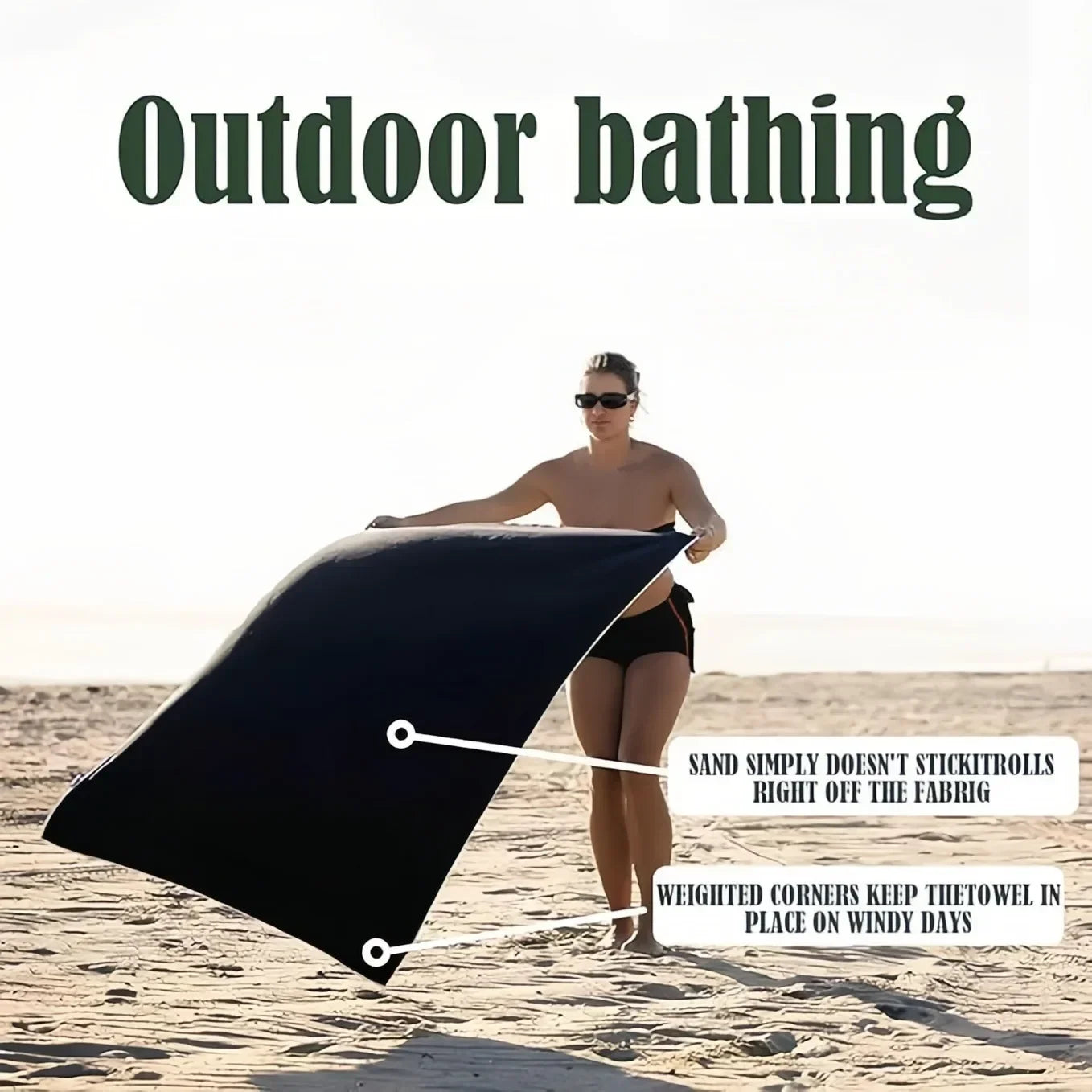 Magnetic Bath Towel Multifunctional Outdoor Magnet Towels Quick Drying Beach Towel for Surfing Swimming Changing Clothes