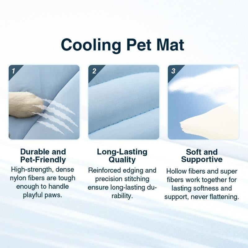Vagascape Cooling Pet Mat/All Season Pet Mat, Eco-Friendly for Large Dog, Cats Use in Crate, Trunk, Camping, Portable, Machine Washable,