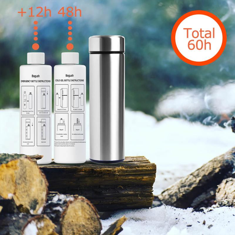 60H Insulin Pens Cooler Travel Case Medication Cooler for Travel TSA Approved Medicine Cooler Medical Diabetic Travel Cooler Bag Epipen Carry Case, Silver
