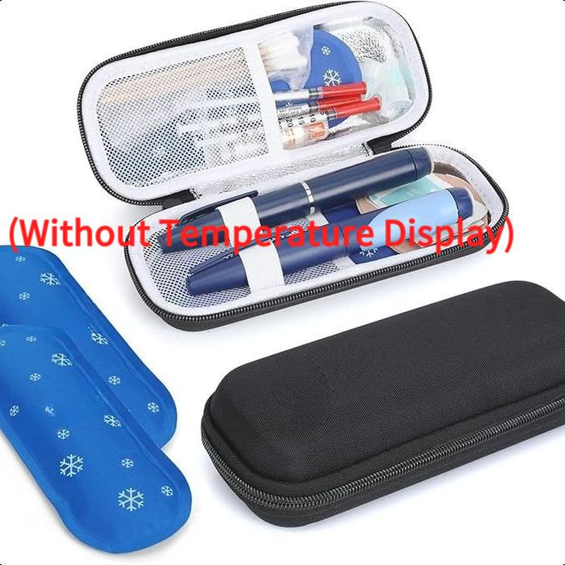 Insulin Cooler Travel Case with Temperature Display, Refrigerated Cooler Travel Case Diabetic Travel Case