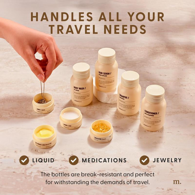 MAISONOVO Travel Bottles for Leak Proof Toiletries, TSA Approved