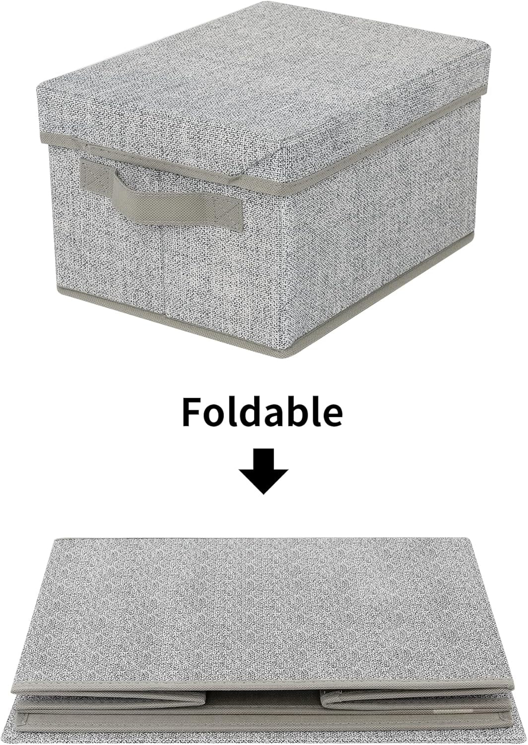 Closet Storage Bins, Fabric Boxes with Lids 3-Pack