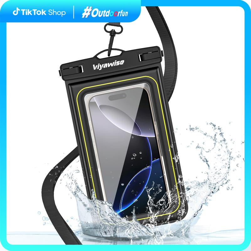 Viyawise Waterproof Phone Pouch - IPX8 Certified & Floatable Design 5 Holographic Colors Fits Most Smartphones Beach Cruise Swim