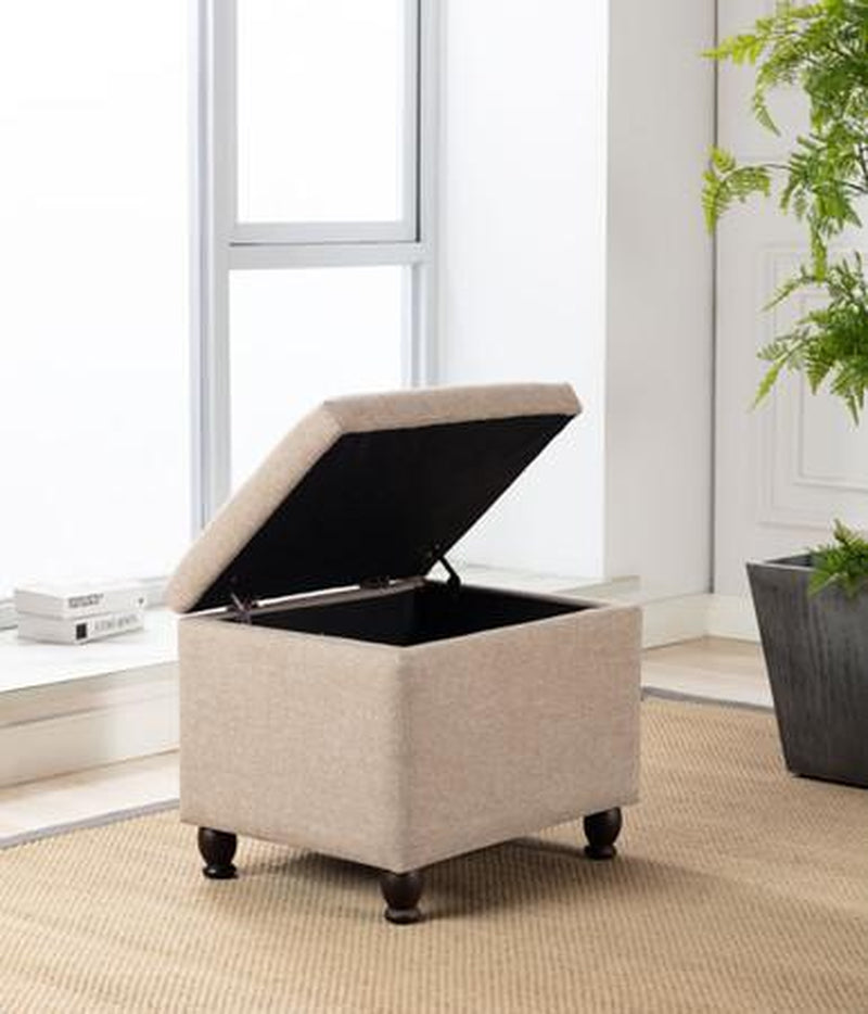 Rectangle Storage Ottoman with Hinged Lid