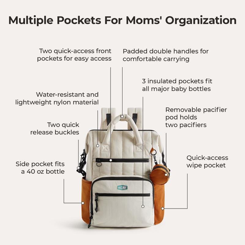 BAGSMART Walker 25L Featherlight Travel Diaper Backpack