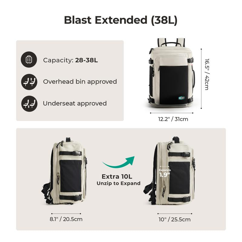 Mesh Carry on Travel Backpack, 15.6" Laptop, Quick Access, Fits 40Oz Water Bottle, Ideal for Airplane Travel