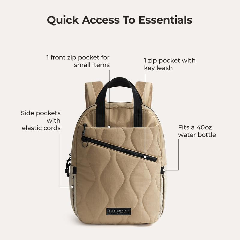 BAGSMART Travel Backpack, TSA Personal Item Backpack with 15.6 Inch Laptop Compartment, Weekender Suitcase for Travel