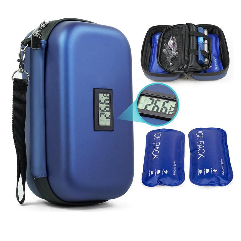 Insulin Cooler Travel Case with Temperature Display, Refrigerated Cooler Travel Case Diabetic Travel Case
