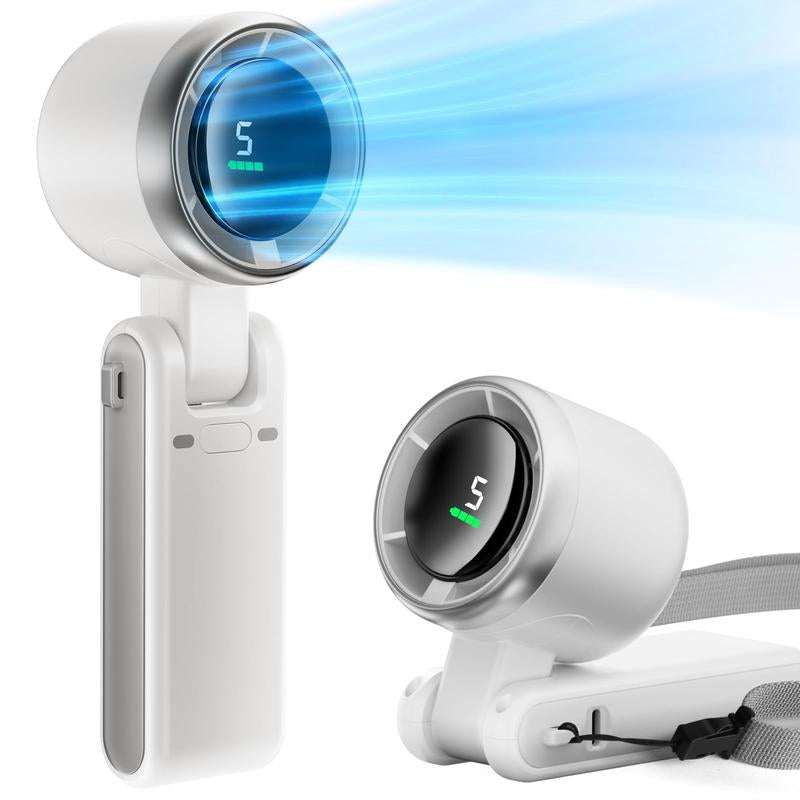 Portable Handheld Turbo Fan, 5 Gearwind, up to 10 Working Hours, Air Turbo Tech Cooling Fan for Travel, Working